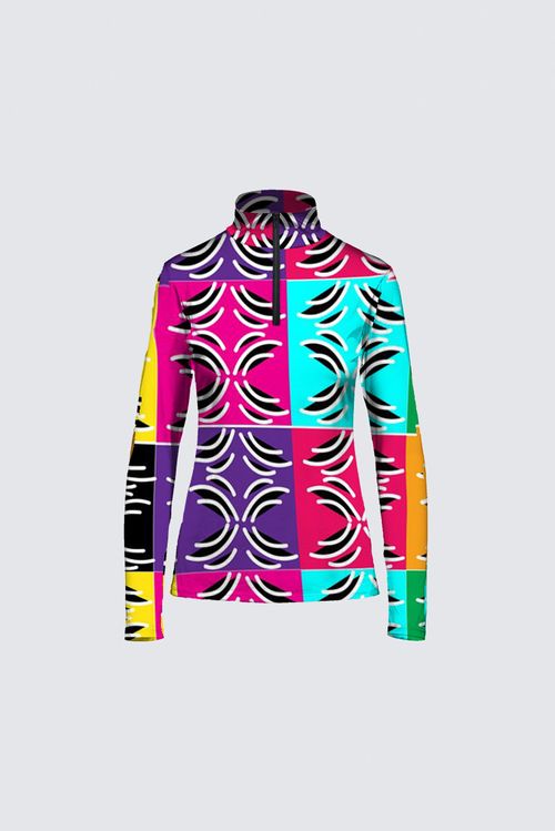 Island Vibes Collage Half-Zip Top