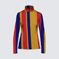 Stripes Half-Zip Top in Navy, Gold, and Scarlet