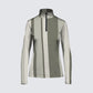 Stripes Half-Zip Top in Gray and Beige