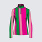 Stripes Half-Zip Top in Pink and Green