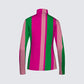 Stripes Half-Zip Top in Pink and Green