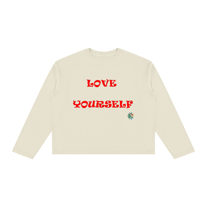 LOVE YOURSELF Unisex Vintage Wash Long Sleeve Boxy T-Shirt