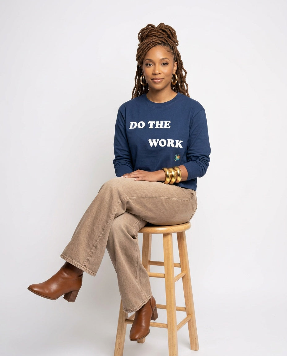 DO THE WORK Unisex Vintage Wash Long Sleeve Boxy T-Shirt