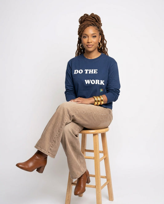 DO THE WORK Unisex Vintage Wash Long Sleeve Boxy T-Shirt