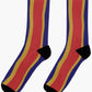 Stripes © Unisex Socks - Blue, Gold, and Red