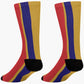 Stripes © Unisex Socks - Blue, Gold, and Red