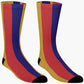 Stripes © Unisex Socks - Blue, Gold, and Red