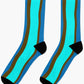 Stripes © Unisex Socks - Chocolate Brown, Light Blue