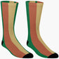 Stripes © Unisex Socks - Forest Green, Terra Cotta, Warm Beige Socks