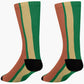 Stripes © Unisex Socks - Forest Green, Terra Cotta, Warm Beige Socks