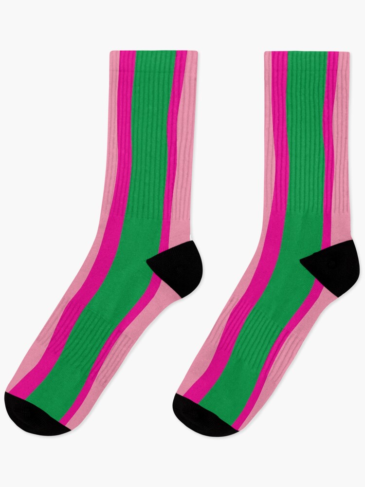 Stripes © Unisex Socks - Pink and Green