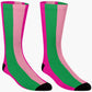 Stripes © Unisex Socks - Pink and Green