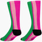 Stripes © Unisex Socks - Pink and Green
