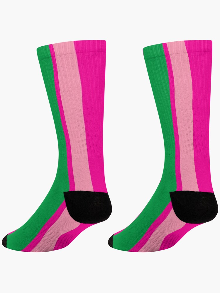 Stripes © Unisex Socks - Pink and Green