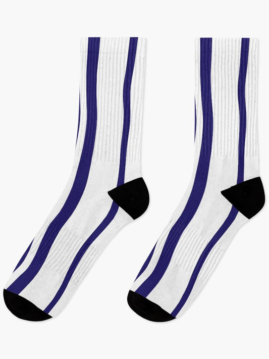 Stripes © Unisex Socks - Blue and White