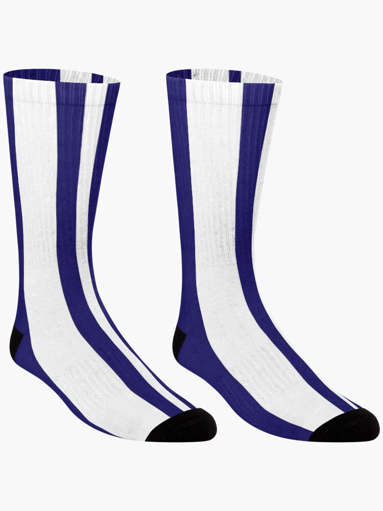 Stripes © Unisex Socks - Blue and White