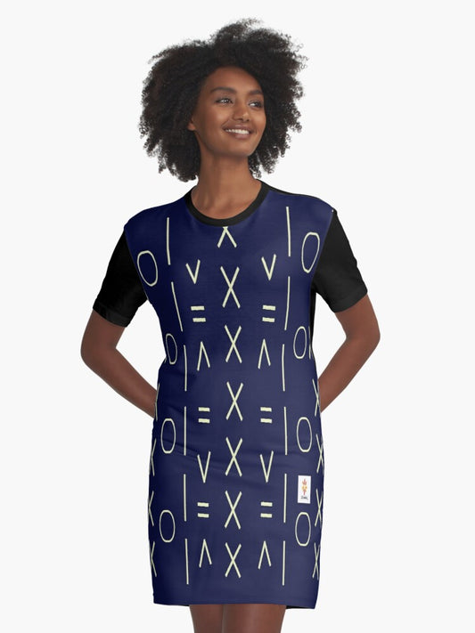 Indigo Pattern 1 © Graphic T-Shirt Dress