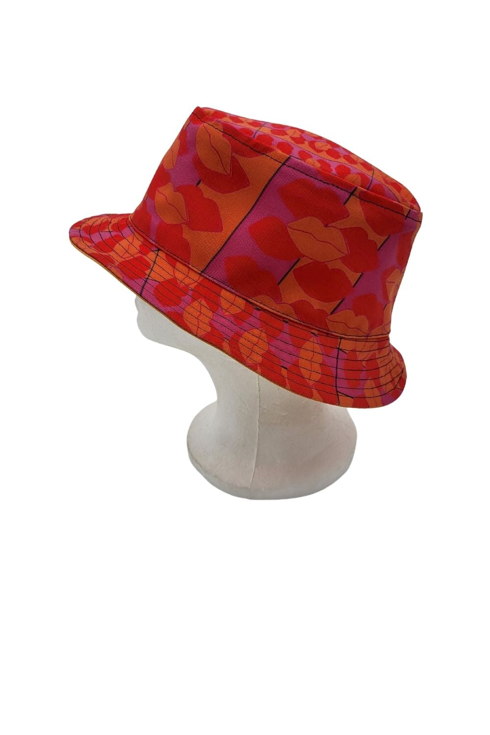 Kisses/Orange Unisex Reversible Bucket Hat