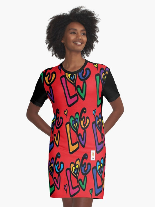Love 2 © Graphic T-Shirt Dress