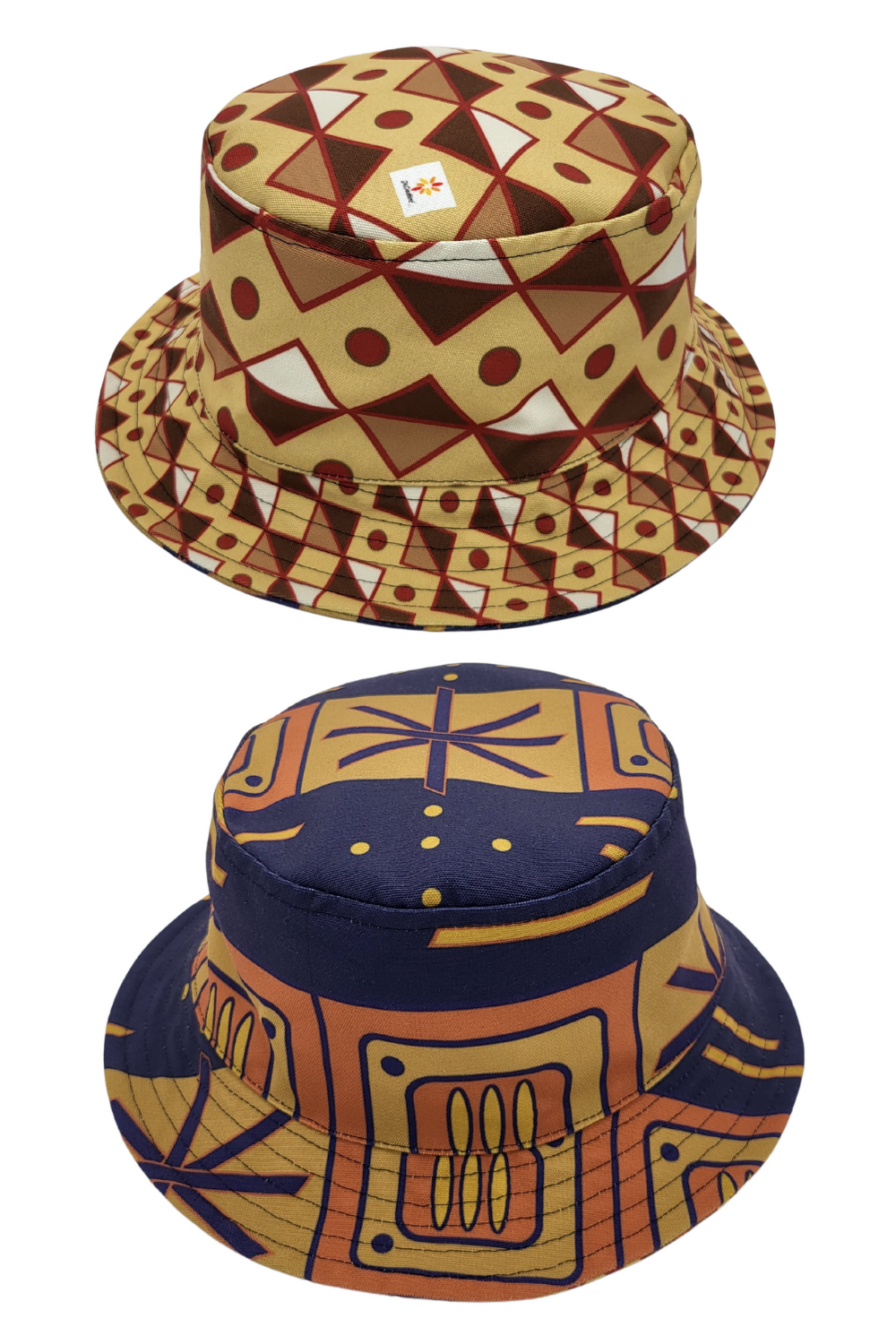 Mud Cloth Pattern 2/Indigo Pattern 2 Unisex Reversible Bucket Hat